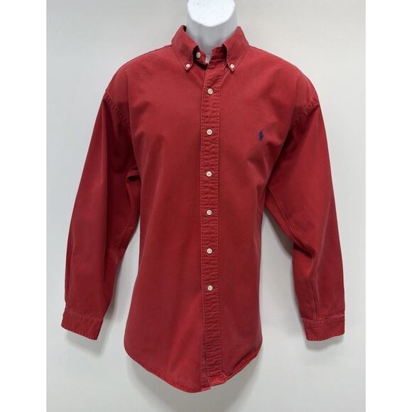 Polo Ralph Lauren Blake Button Up Shirt L Red Pony Long Sleeve - Picture 1 of 6